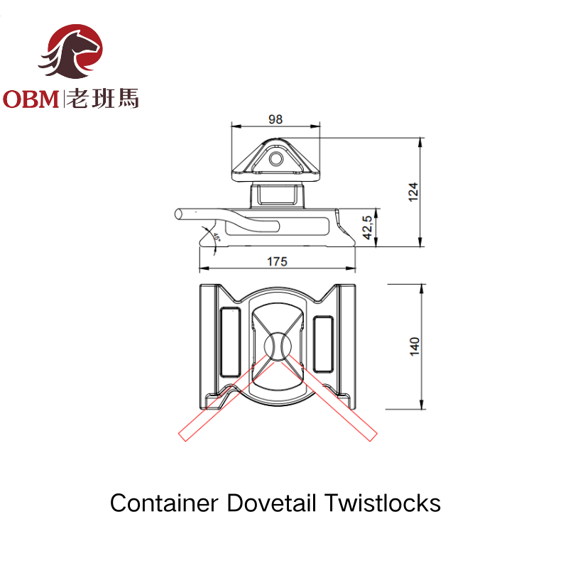 CA-1 Series Dovetail Groove Rotating Twist Lock | Container Base Lock / Foundation Twist Lock