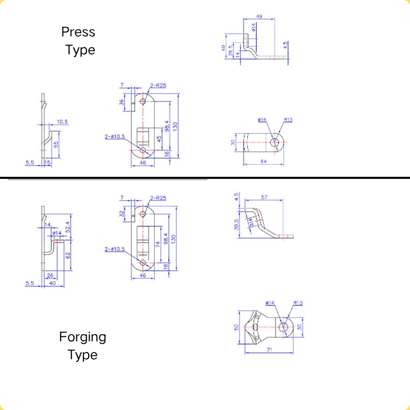 Container Door Handle Complete Kits | Forging Handle / Press Handle Kit; Lock Retainer Catch Plates for Shipping Containers