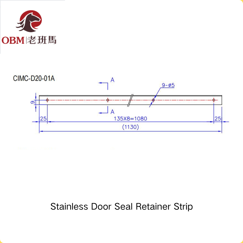 SUS304 Stainless Steel Container Door Retaining Strip for Rubber Gasket Fixing