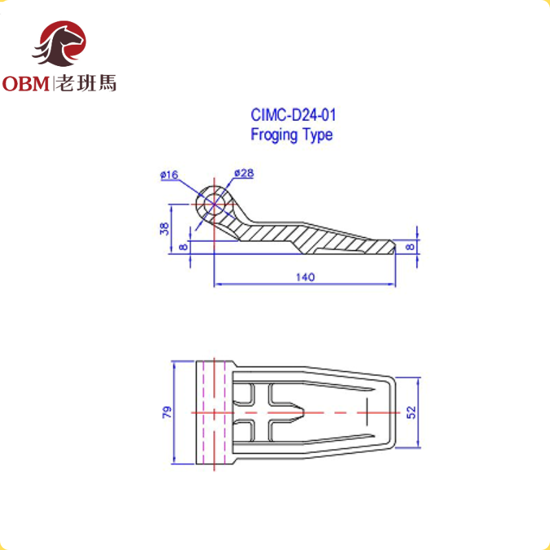 U-Shaped Forged Steel Container Door Hinge Complete Set with U Bracket, Bolts &amp; Lock Nuts